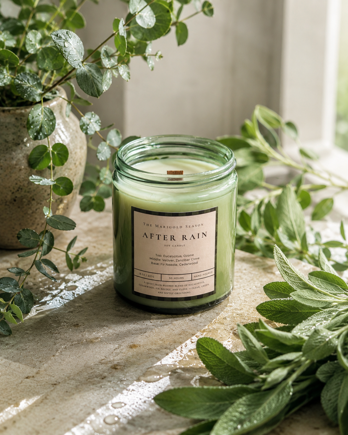 After Rain Soy Candle | Eucalyptus, Vetiver & Cedarwood