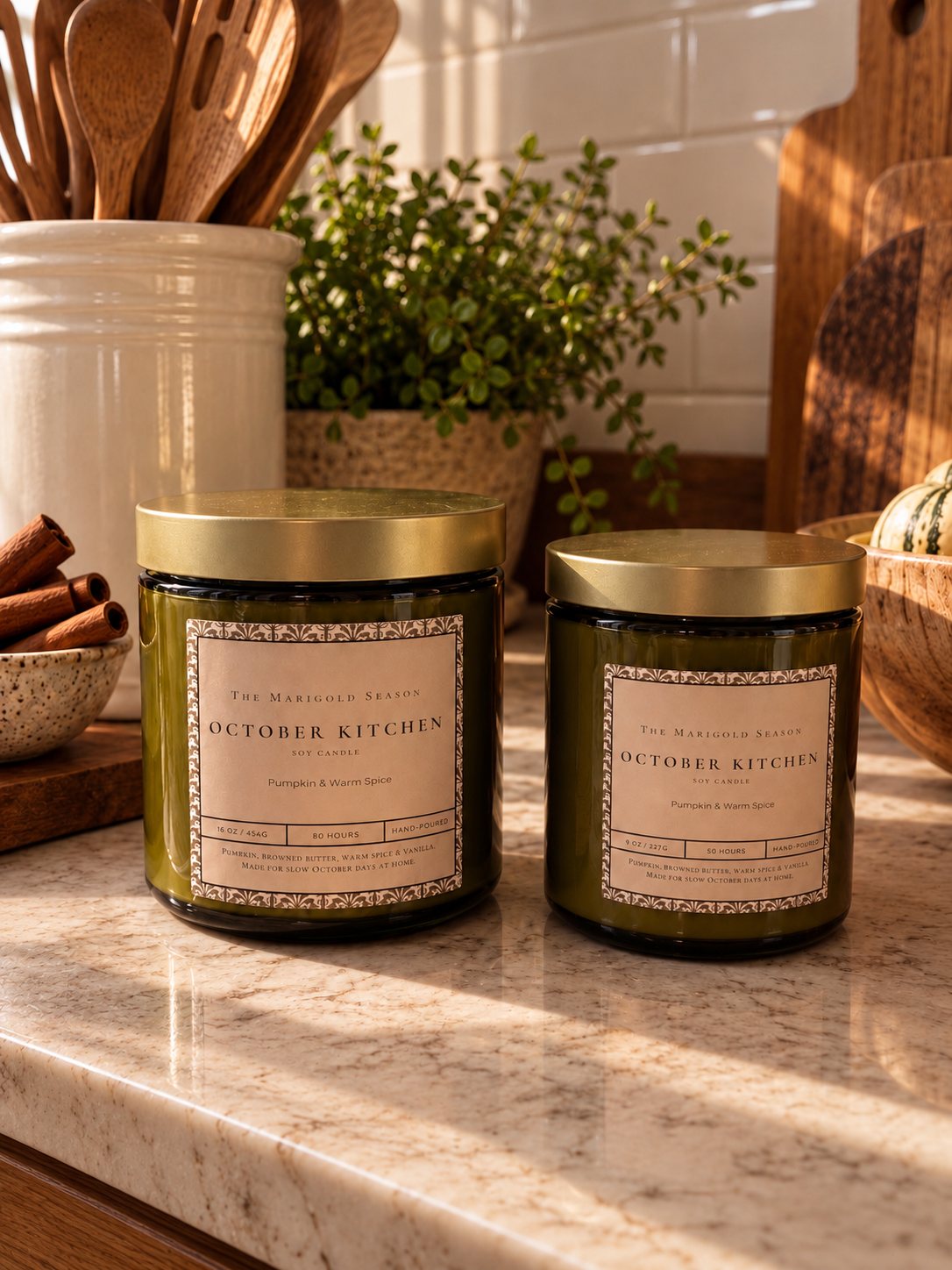 October Kitchen | Pumpkin & Warm Spice Soy Candle 16oz