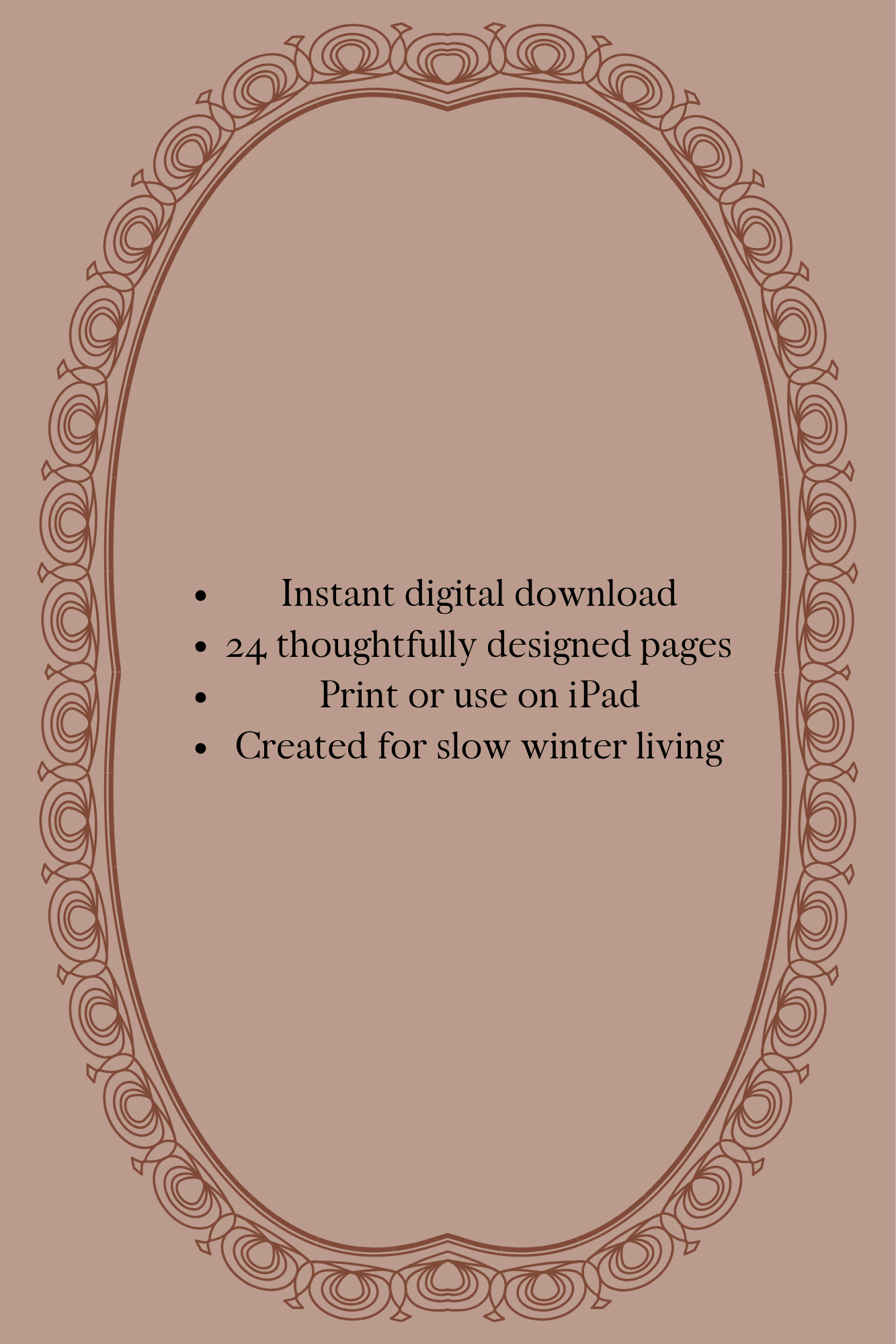 Decorative frame with text on a brown background