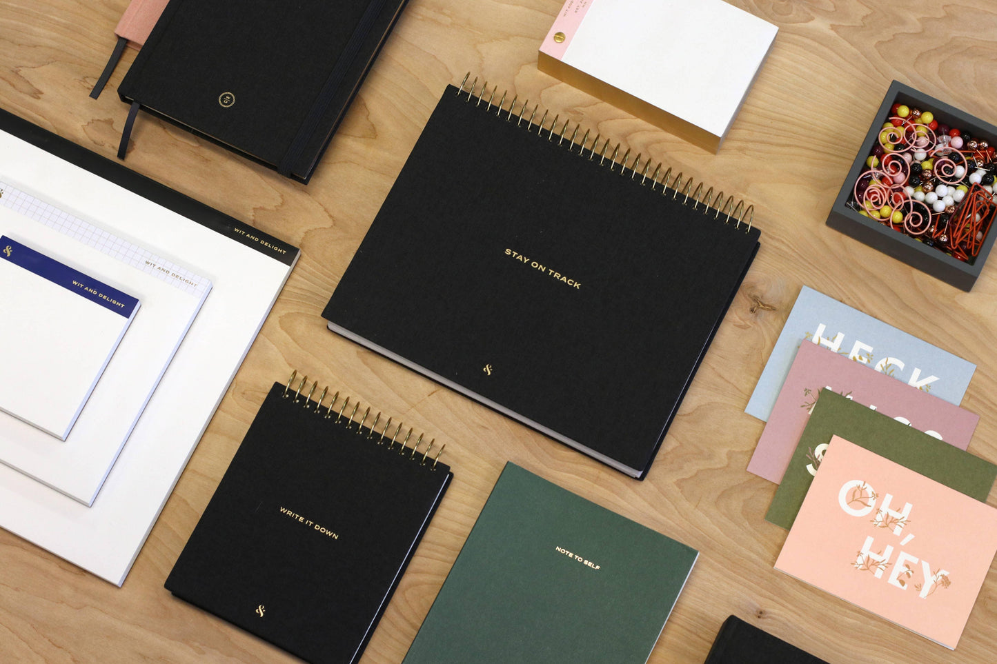 Wit & Delight - Black Linen Write it Down Notepad - Poiemahomeco