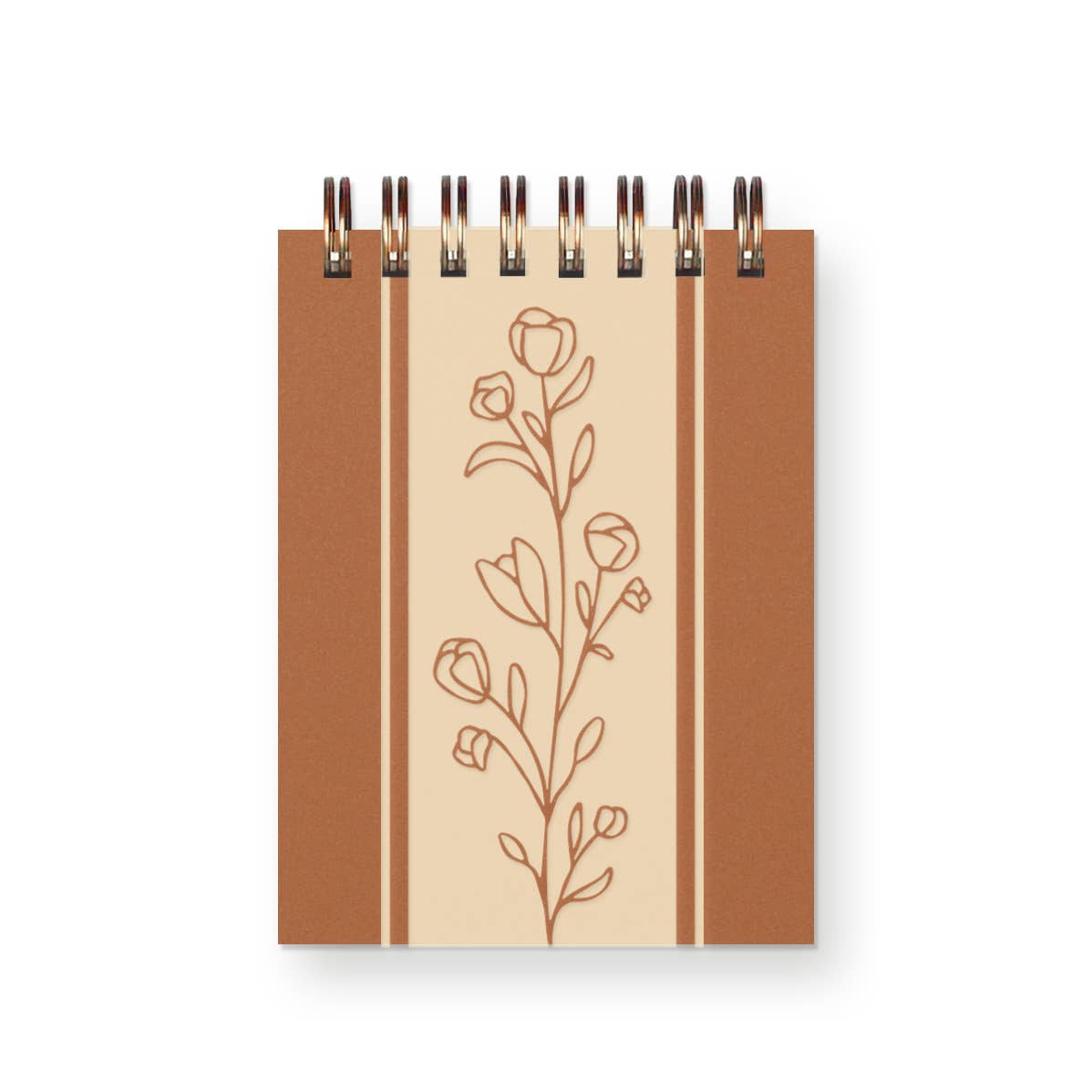Ruff House Print Shop - Flower Vine Mini Jotter Notebook: Copper