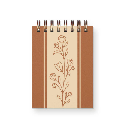 Ruff House Print Shop - Flower Vine Mini Jotter Notebook: Copper