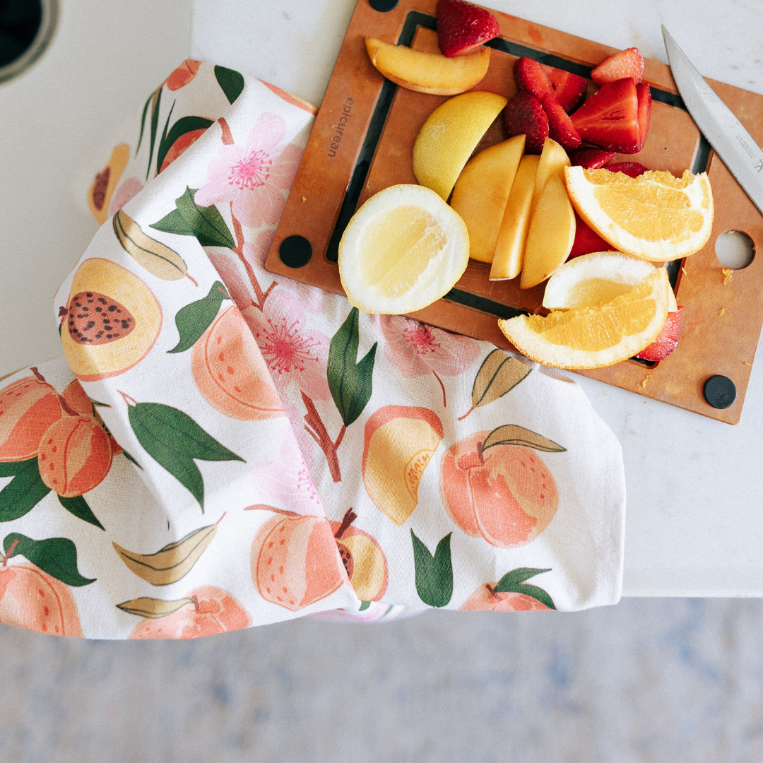 Paper Farm Press - Peach Blossom Tea Towel