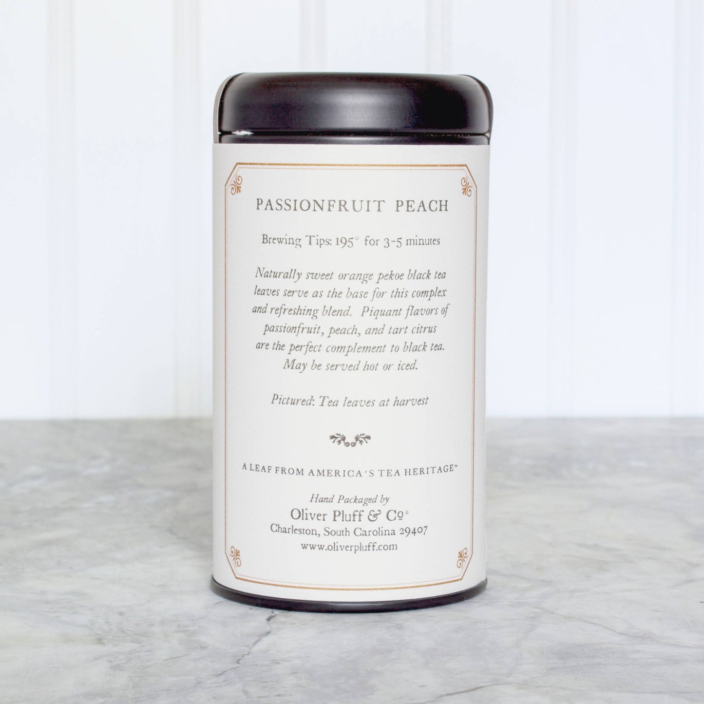 Oliver Pluff & Company - Passionfruit Peach - 20 Teabags in Signature Tea Tin