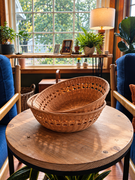 Set of 2 Woven Table Baskets