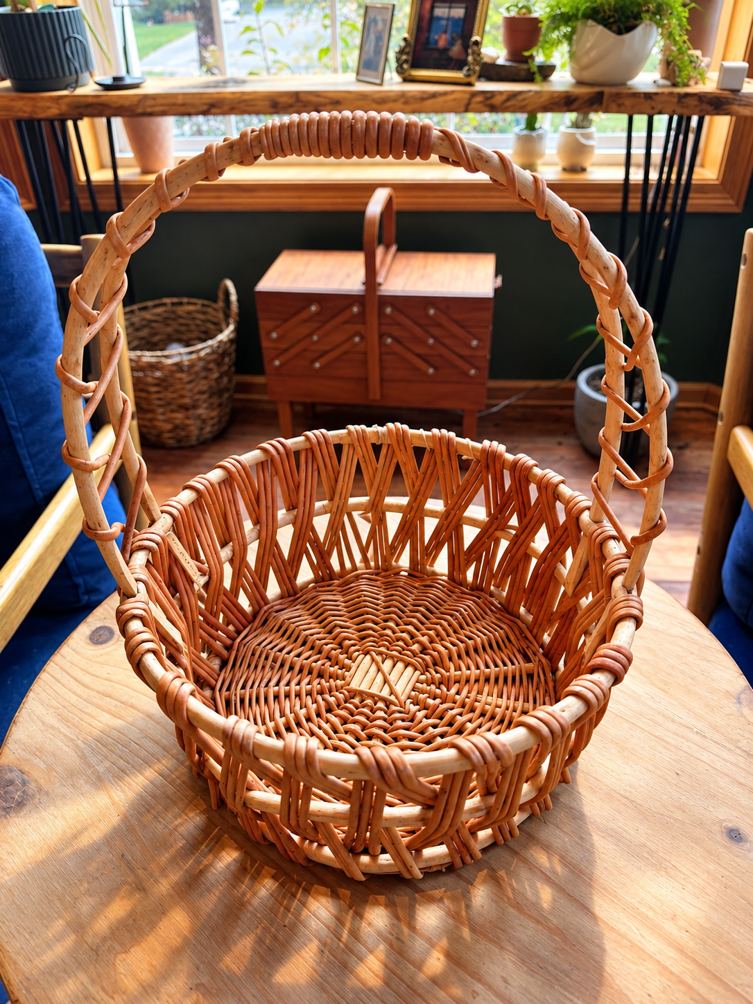 Woven Gathering Basket with Handle
