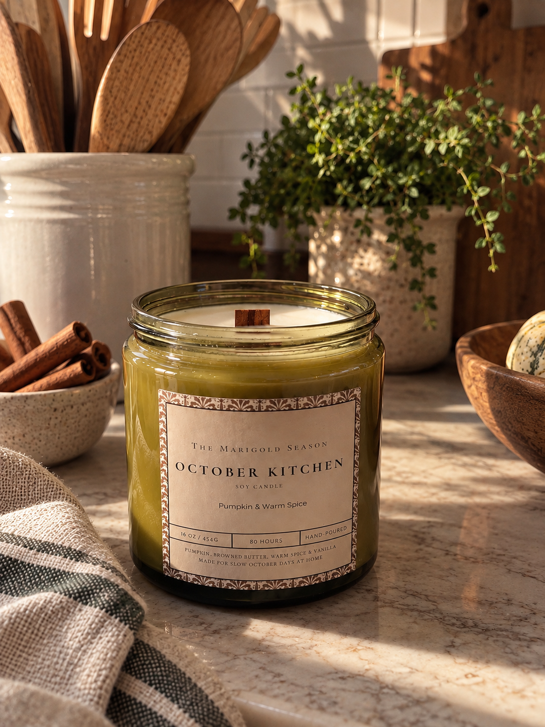 October Kitchen | Pumpkin & Warm Spice Soy Candle 16oz