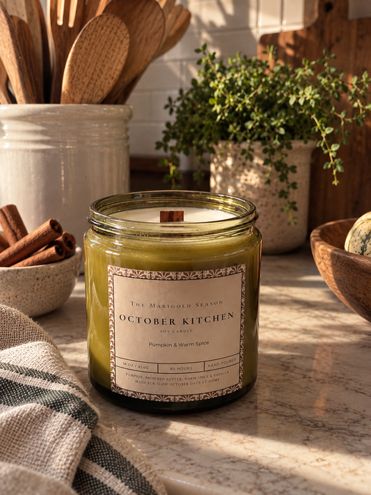 October Kitchen | Pumpkin & Warm Spice Soy Candle 16oz