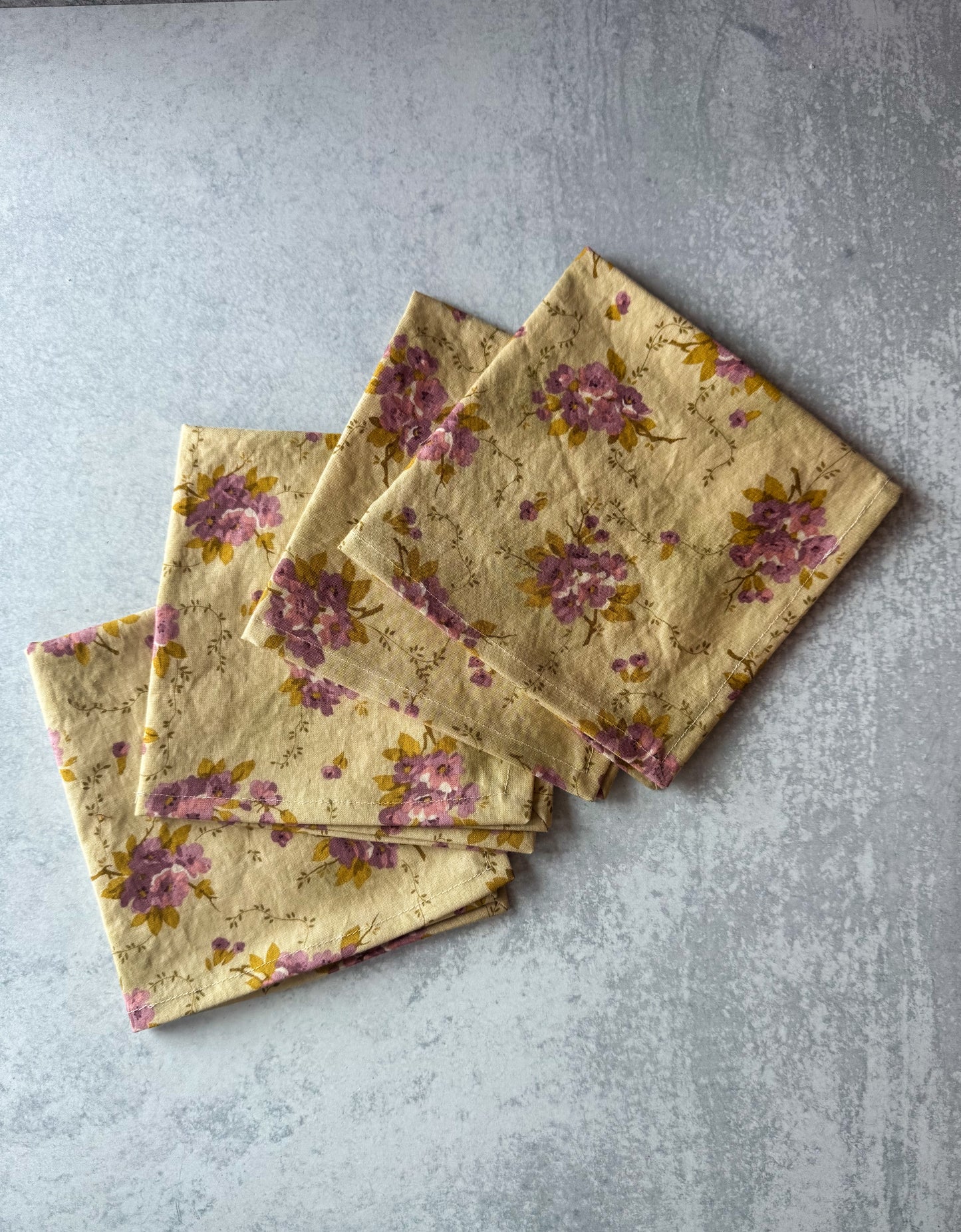 Blush Floral Cotton Napkins (set of 4)