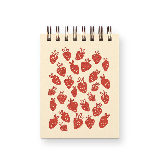 Ruff House Print Shop - Strawberry Pattern Mini Jotter Notebook