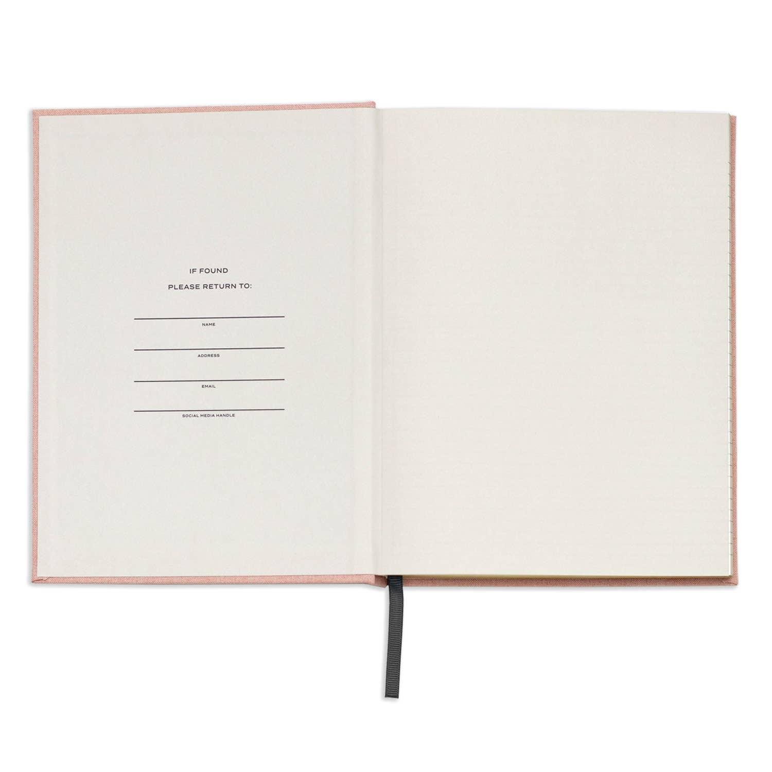 Wit & Delight - Pink Linen Note to Self Journal - Poiemahomeco